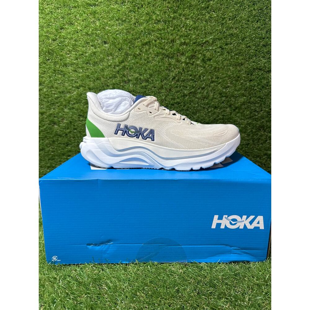 HOKA Arahi 8 Men’s 9D Low Top Lace-Up Running Sneaker White/Green 1168690 - Picture 3 of 5